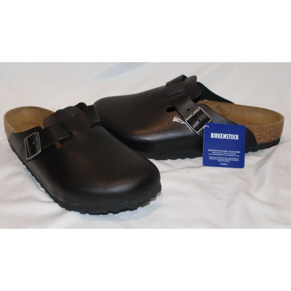 Birkenstock Boston Suede Mule Clog Leather Sandals EU 42 BLACK Men 9-9.5 REGULAR - Picture 3 of 7